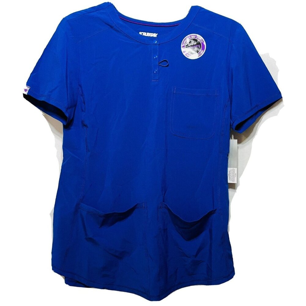 Womens Small Royal Blue Scrub Top Supreme V Neck Scrubstar  Electric Blue